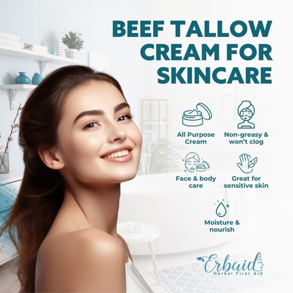 Erbaid Tallow Salve Honey Scented 2oz. NIB All Natural Beef Tallow Honey Balm - Picture 3 of 7